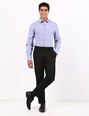 Bi-Stretch Solid Slim Trouser