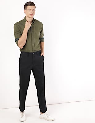 Cotton Mix Plain Regular Fit Trouser