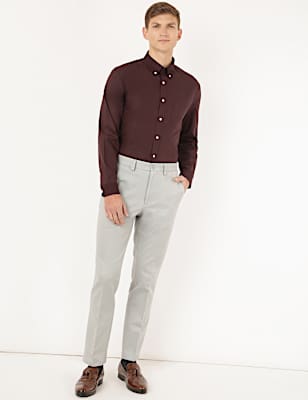 Cotton Mix Plain Regular Fit Trouser