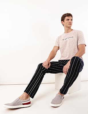 Cotton Mix Striped Regular Fit Trouser