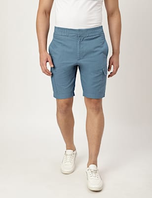 Cotton Mix Plain Regular Fit Shorts