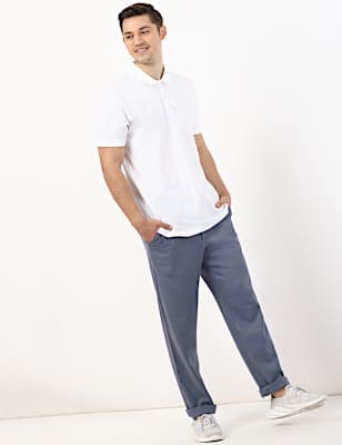 Linen Mix Plain Regular Fit Trouser