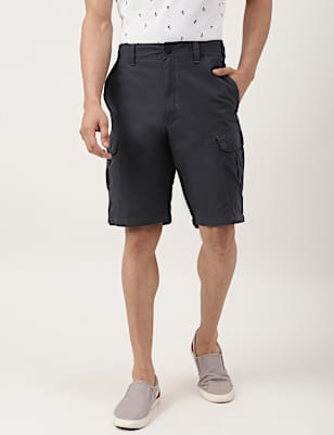 Cotton Mix Plain Regular Fit Shorts