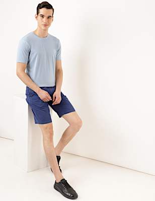Cotton Mix Plain Regular Fit Shorts