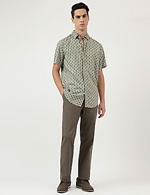 Regular Fit Pure Cotton  Plain Chinos