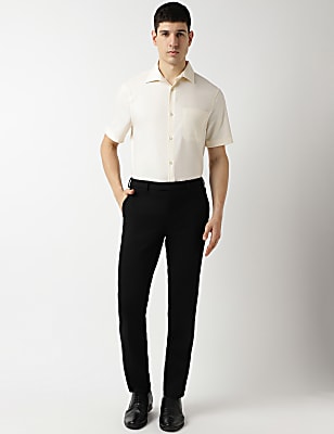 Slim Fit Plain Formal Trousers
