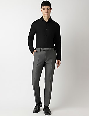 Slim Fit Plain Trousers