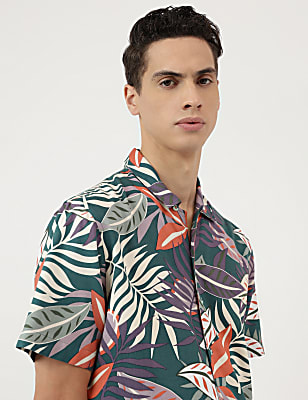 Pure Viscose Tropical Cuban Collar Shirt