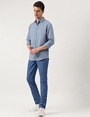 Relaxed Fit Linen Mix Spread Collar Shirt