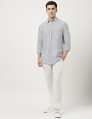 Linen Blend Striped Shirt