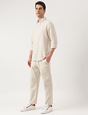 Linen Blend Striped Shirt