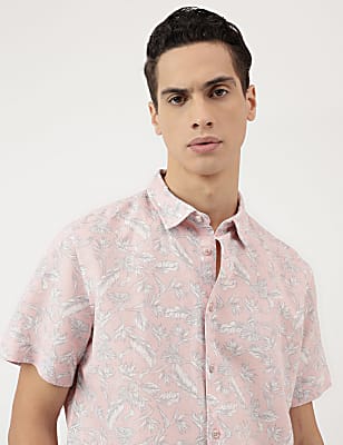 Relaxed Fit Linen Blend Tropical Shirt