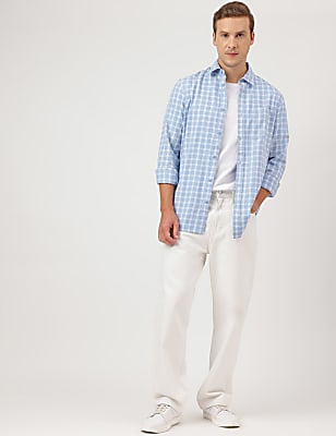 Pure Cotton Spread Collar Shirt