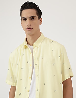 Relaxed Fit Spread Collar Shirt