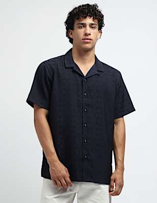 Relaxed Fit Resort Collar Checked Shirt