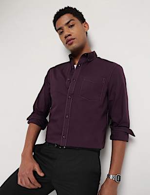 Pure Cotton Button Down Collar Shirt