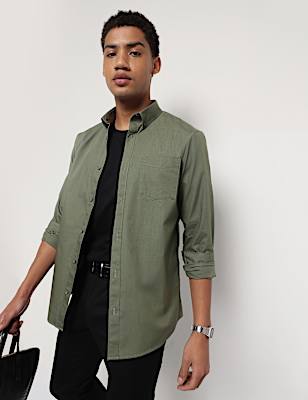 Pure Cotton Button Down Collar Shirt