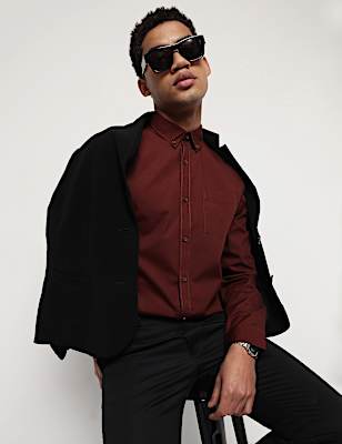 Pure Cotton Button Down Collar Shirt