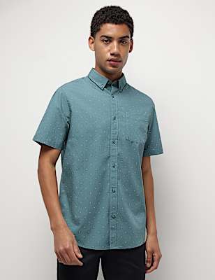 Pure Cotton Printed Half Sleeves Shirt