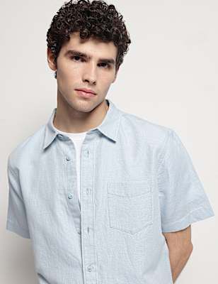 Linen Rich Short Sleeves Relaxed Fit Shirt