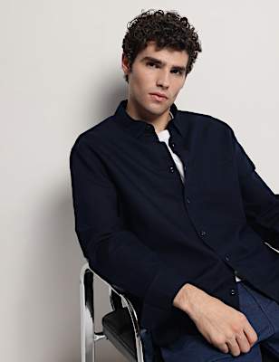 Cotton Linen Blend Relaxed Fit Shirt