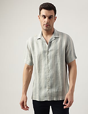 Pure Linen Regular Fit Striped Shirt