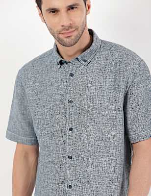 Pure Linen Plain Button Down Shirt