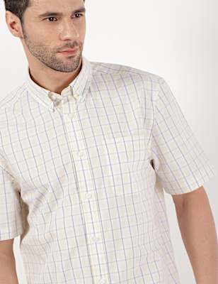 Cotton Button Down Collar Shirt