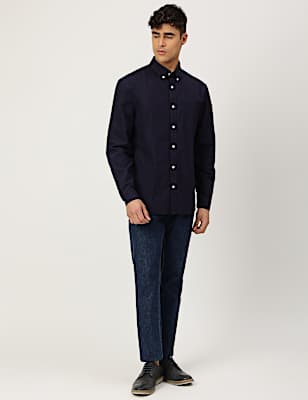 Pure Cotton Striped Buttondown Collar Shirt