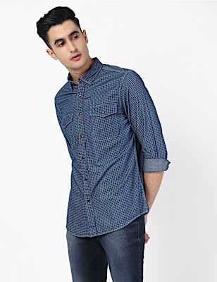 Check Denim Shirt
