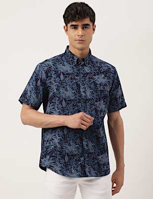 Pure Cotton Printed Buttondown Collar Shirt