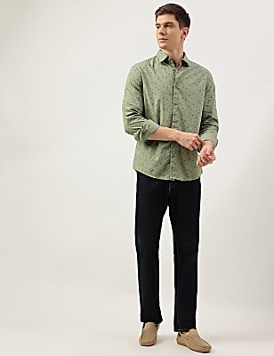 Cotton Rich Floral Printed Long Sleeves Shirt