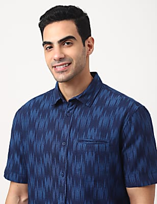 Pure Cotton Tie Dye Spread Collar Shirt