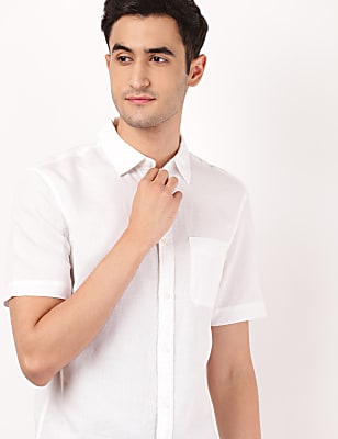 Linen Mix Classis Collar Solid Shirt