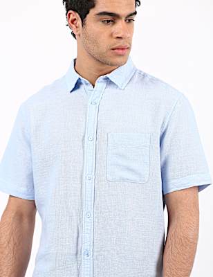 Linen Mix Classic Collar Solid Shirt