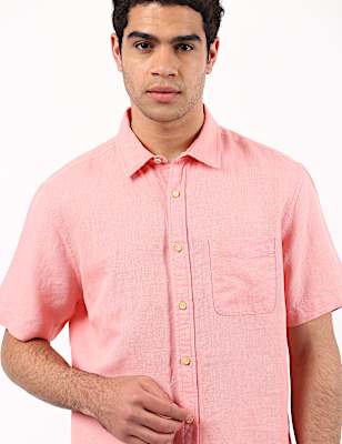 Linen Mix Classic Collar Solid Shirt