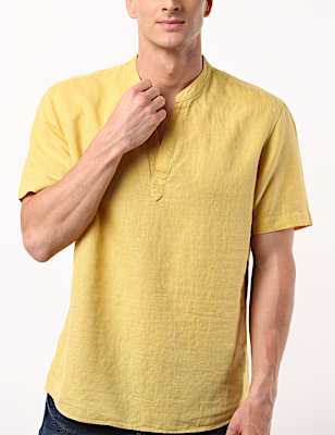 Half Placket Solid Shirt