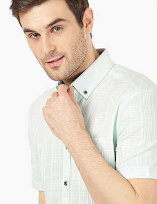 Short Sleeve Textured Dobby Shirt