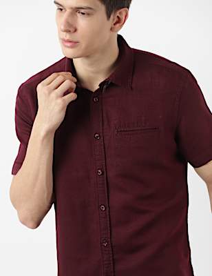 Linen Mix Solid Shirt