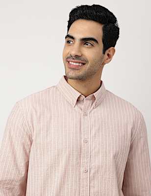 Pure Cotton Button-down Collar Shirt