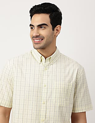 Pure Cotton Checks Button-down Collar Shirt