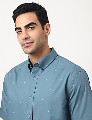 Pure Cotton Button-down Collar Shirt
