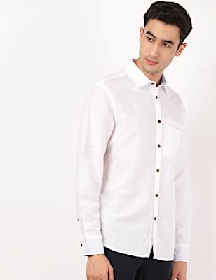 Linen Mix Solid Shirt