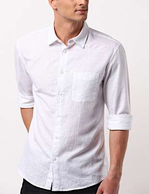 Linen Mix Solid Shirt