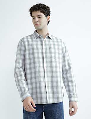Regular Fit Linen Rich Checked Shirt