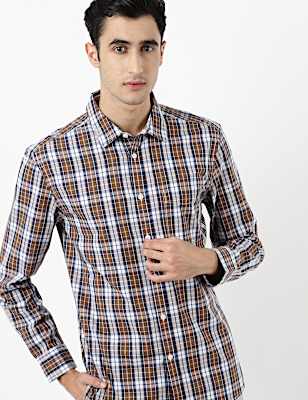 Pure Cotton Block Check Shirt
