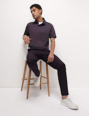 Pure Cotton Striped Polo T-Shirt