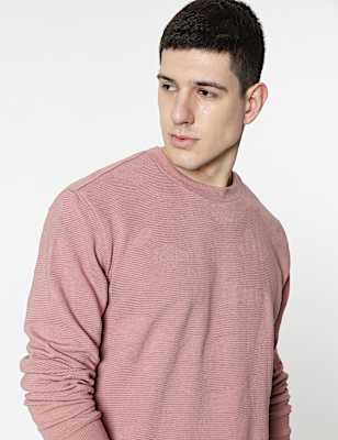 Cotton Rich Textured Sweatshirt