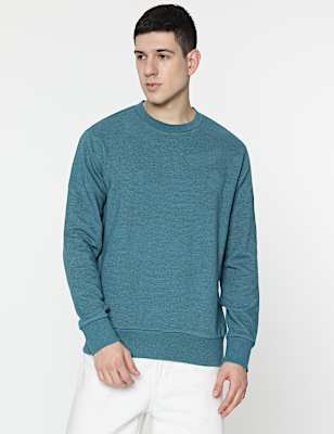 Cotton Rich Textured Sweatshirt