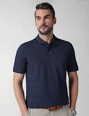 Pure Cotton Printed Half Sleeves Polo